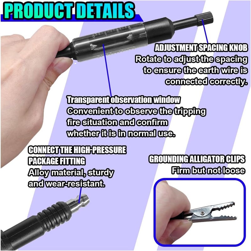 ZIMISI Car Spark Plug Tester, Adjustable Ignition Coil Tester Tool with Cable, Spark Plug Diagnostic Tool, Spark Detector Gauge, Automotive Ignition System Testers for Car, Motorcycle, SUV - Image 4